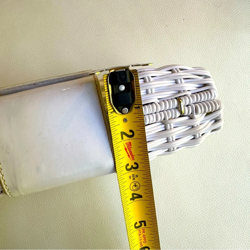 Tory Burch White Rattan Clutch with silver accents - Picture 12 of 12